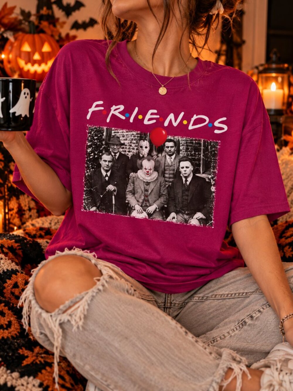 Women’s Berry Halloween Graphic Tee Spooky Skeleton T-Shirt Fall Shirt